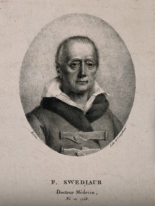 François Xavier Swediaur [Schwediauer, Swediar]. Lithograph by Langlumé after L. Lorin.