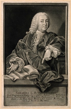 Gerhard van Swieten. Mezzotint by J.J. Haid after I. Leupold.