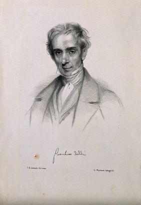 Gioacchimo Taddei. Lithograph by L. Fiorucci after C. E. Liverati, 1841.