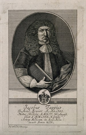 view Jacobus Tapp. Line engraving by J.G. Schmidt.