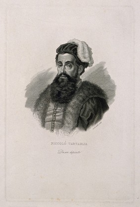 Niccolo Tartaglia. Line engraving by A. Locatelli.