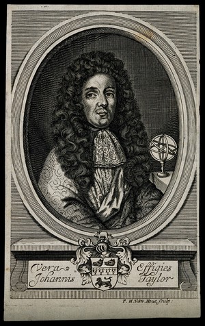 view John Taylor. Line engraving by F. H. van Hove, 1687.