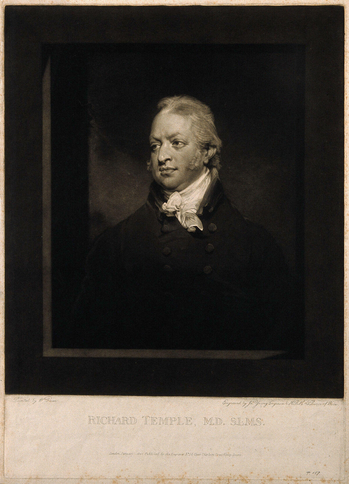 Richard Temple. Mezzotint by J. Young, 1802, after W. Owen., 1802, by William Owen