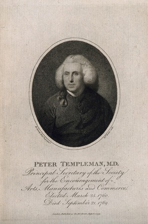 view Peter Templeman. Stipple engraving by W. Evans, 1799, after R. Cosway.