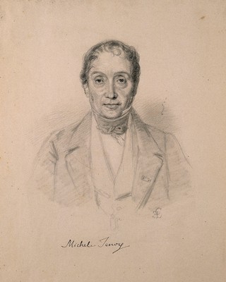 Michele Tenore. Pencil drawing by C. E. Liverati, 1841.