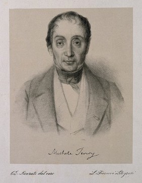 Michele Tenore. Lithograph by D. Fiorucci after C. E. Liverati, 1841.