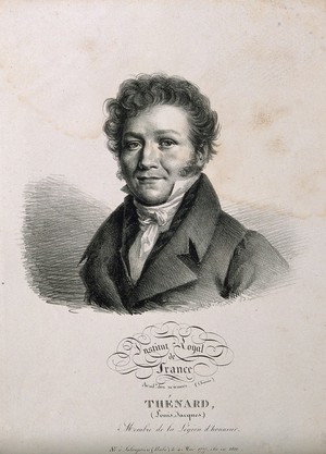 view Louis-Jacques, Baron Thénard. Lithograph by J. Boilly, 1827.