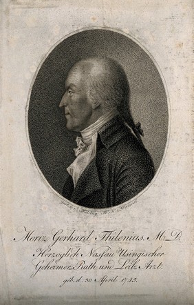 Moritz Gerhard Thilenius. Stipple engraving by C. Felsing.