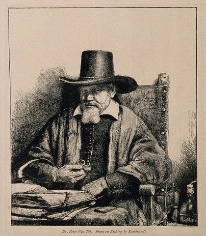 Arnout Tholinx. Process print after Rembrandt.