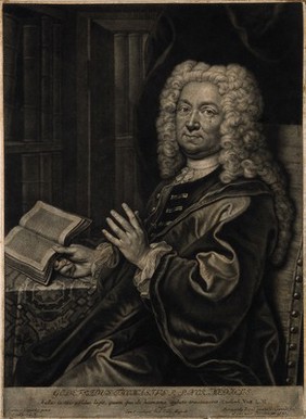 Godefridus Thomasius. Mezzotint by B. Vogel, 1735, after J. Kupetzky.