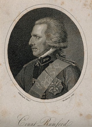 Sir Benjamin Thompson, Count von Rumford. Stipple engraving by K. Mackenzie after M. Kellerhoven.