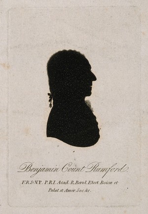 view Sir Benjamin Thompson, Count von Rumford. Aquatint silhouette.