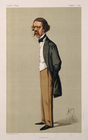 Sir Henry Thompson. Colour lithograph by C. Pellegrini [Ape], 1874.