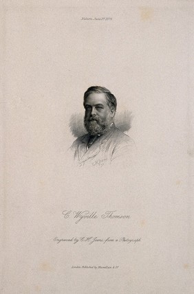 Sir Charles Wyville Thomson. Stipple engraving by C. H. Jeens, 1876.