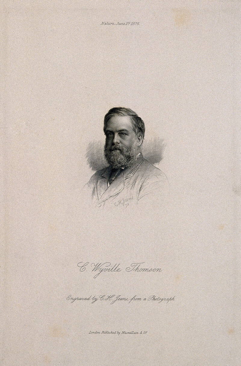 Sir Charles Wyville Thomson. Stipple engraving by C. H. Jeens, 1876., 1876, by Charles Henry Jeens