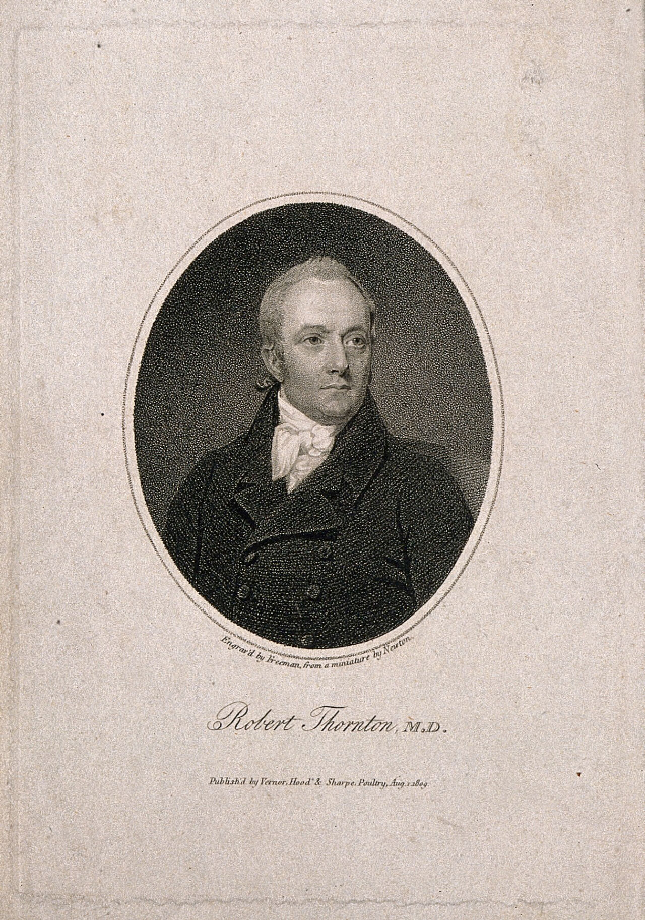 Robert John Thornton. Stipple engraving by S. Freeman, 1809, after W. J. Newton., by William John Newton