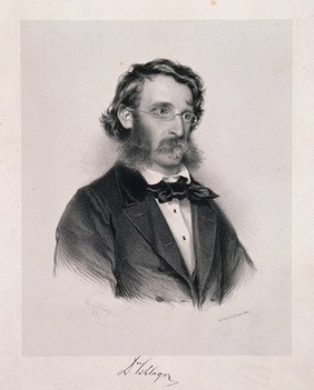 Ludwig Schlager. Lithograph by A. Dauthage, 1861.