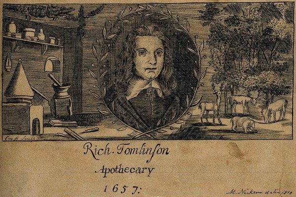 Richard Tomlinson. Pen drawing by M. Nickson, 1810, after T. Cross, 1657.