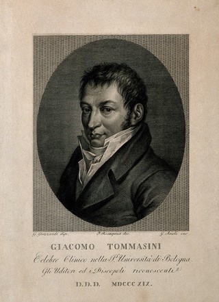 Giacomo Antonio Domenico Tommasini. Line engraving by G. Asioli after F. Rosaspina after G. Guizzardi.