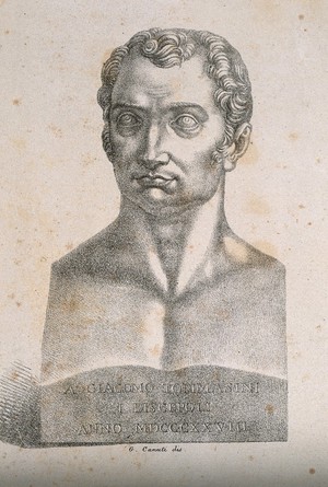 view Giacomo Antonio Domenico Tommasini. Lithograph by G. Canuti, 1828.