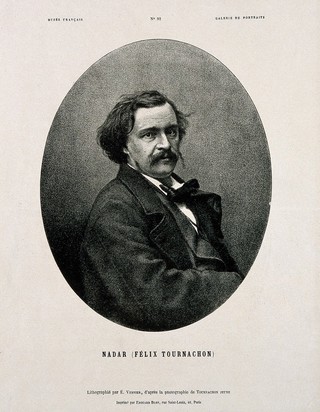 Félix Tournachon [Nadar]. Lithograph by É. Vernier after Paul Tournachon [Nadar junior].