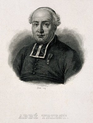 view Pierre-Joseph Triest. Line engraving by F.S. Goulu.