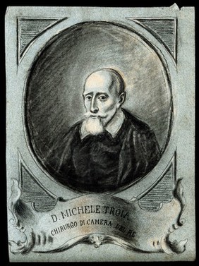 A man designated as Michele Troja. Chalk drawing.