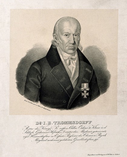 Johann Bartholomäus Trommsdorf. Lithograph by A. Meyerheine.