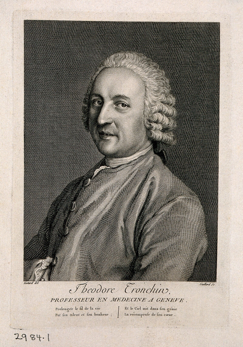 Théodore Tronchin. Line engraving by R. Gaillard, 1782, after J.E. Liotard., 1782, by Jean-Étienne Liotard
