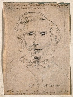 John Tyndall. Pencil drawing.