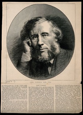 John Tyndall. Wood engraving by C. Roberts.