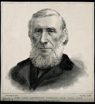 John Tyndall. Wood engraving, 1893, after Elliott & Fry.