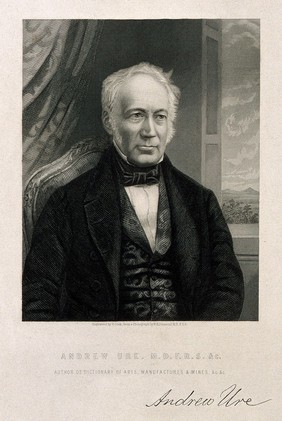 Andrew Ure. Engraving by C. Cook after W. H. Diamond.