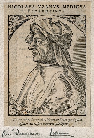 view Niccolo Uzano. Woodcut by T. Stimmer, 1589.