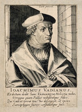 Joachim Vadianus [von Watt]. Line engraving.