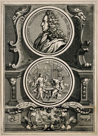 Antonio Vallisnieri. Line engraving.