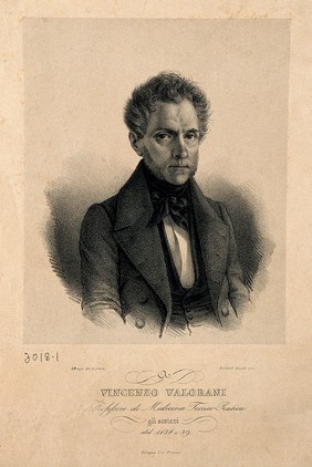 Vincenzo Valorani. Lithograph by A. Besteghi, 1839, after Renauld.