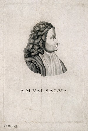 view Antonio Maria Valsalva. Line engraving by R. Ceracchi.