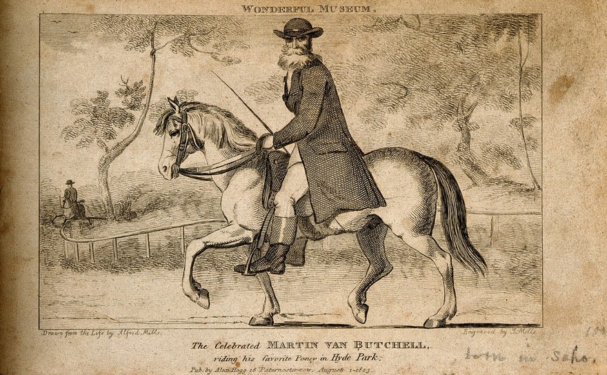 Martin van Butchell. Etching by J. Mills after A. Mills.
