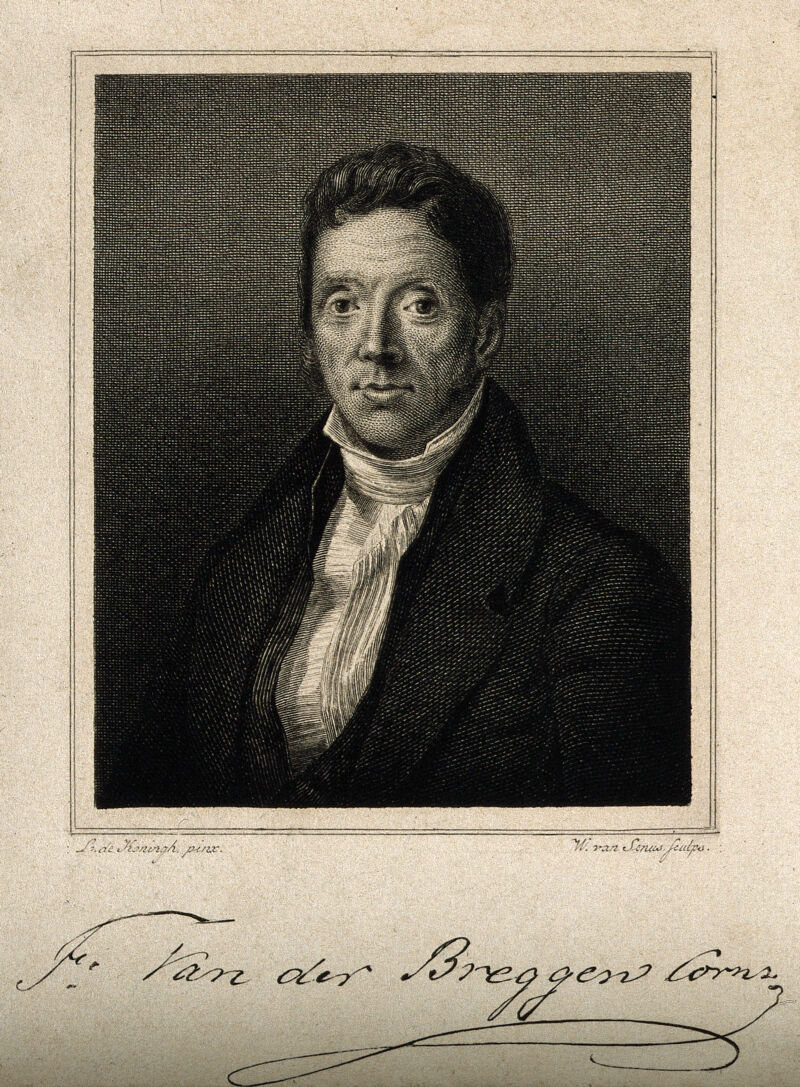 Frans van der Breggen. Line engraving by W. van Senus after L. de Koningh., by Leendert de Koningh