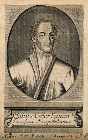 Lucilio [Julius Caesar] Vanini. Line engraving.