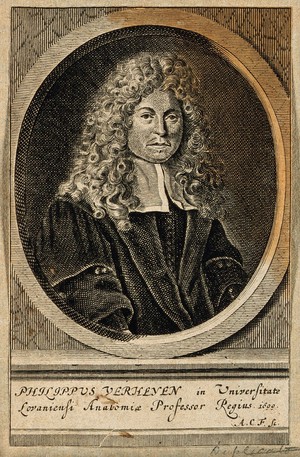 view Philip Verheyen. Line engraving by A.C. Fleischmann, 1714.