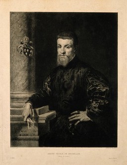 Andreas Vesalius. Etching by E. Bocourt after J. S. van Calcar.