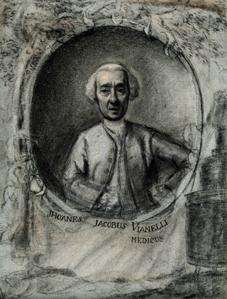 A man designated as Giovanni Giacomo Vianelli. Chalk drawing.