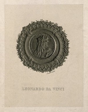 view Leonardo da Vinci. Line engraving by A. Collas.