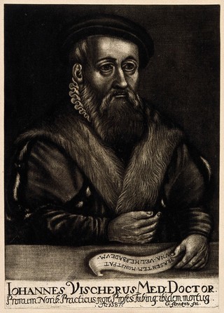 Johann Vischer. Mezzotint by G. Fennitzer, 16--.
