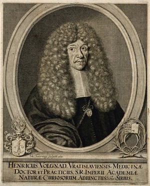 view Heinrich Volgnad. Line engraving by J. Tscherning, 1685.