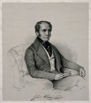 view Johann Vollmayer. Lithograph by A. Prinzhofer, 1845.