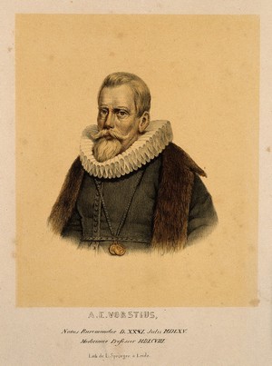 view Aelius Everhardus Vorstius. Coloured lithograph.