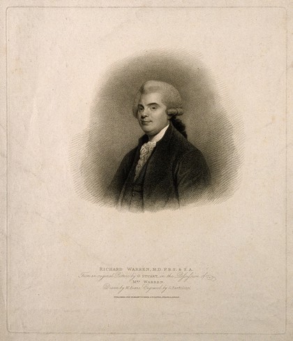Richard Warren. Stipple engraving by G. Bartolozzi, 1810, after W. Evans after G. Stuart.
